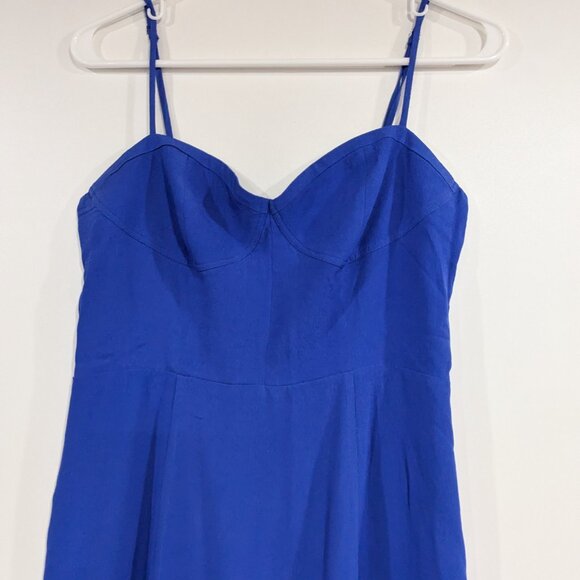 Aritzia Sunday Best Corset Maxi Spaghetti Strap Dress Royal Blue Size Medium - Picture 2 of 7
